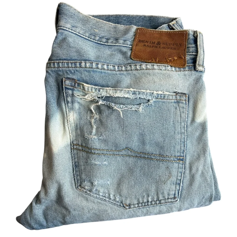 Ralph Lauren‎ Denim & Supply Distressed Slim Jeans Men’s 36x29 Blue